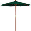 Parapluie de la Californie 7,5' Patio Umbrella - Vert chasseur d’oléfin - Pôle de bois franc - Série Grove