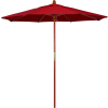 Parapluie de la Californie 7,5' Patio Umbrella - Rouge Olefin - Pôle de bois franc - Série Grove