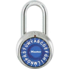 Master Lock® 1572LFBLU 3-Letter-Combo Padlock 1-1/2" Inside Shackle HT, Control Chart,Bl Dial