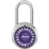 Master Lock® 1572LFPRP 3-Letter-Combo Padlock 1-1/2" Inside Shackle HT, Control Chart,Pl Dial