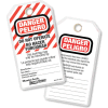 Master Lock® sécurité Danger « - Ne pas utiliser » des étiquettes de verrouillage, espagnol/anglais Pkg Qty 12, 497AX
