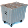 Bulk Shipping Poly Container With Lid and Casters 41"L x 28-1/4"W x 32-1/2"H, Orange
