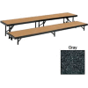 2 Level Straight Riser with Carpet - 96"L x 18"W - 8"H & 16"H - Grey