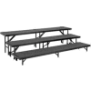 3 Level Straight Riser with Carpet - 96"L x 18"W - 8"H, 16"H & 24"H - Grey