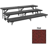 3 Level Straight Riser with Carpet - 96"L x 18"W - 8"H, 16"H & 24"H - Red