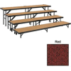 4 Level Straight Riser with Carpet - 96"L x 18"W - 8"H, 16"H, 24"H & 32"H - Red