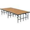 Portable Stage with Carpet - 96"L x 36"W x 24"H - Black