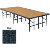 Portable Stage with Carpet - 96"L x 48"W x 16"H - Blue