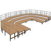 36"W Hardboard Stage Configuration w/9 Stage Units, 12 Pie Units & Guard Rails
