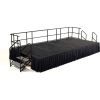 NPS® 8' x 12' Stage Package, 24" Height, Gray Carpet, Box Pleat Black Skirting