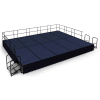 NPS® 16' x20' Stage Package, 24" Height, Blue Carpet, Black Shirred Pleat Skirting