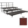 Stage Set with Carpet - 96"L x 36"W - 8"H, 16"H, 24"H & Two Guard Rails - Red