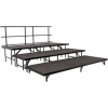 Stage Set with Carpet - 96"L x 48"W - 8"H, 16"H, 24"H & Two Guard Rails - Grey