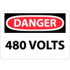 NMC D101P OSHA signe, Danger 480 Volts, 7 "X 10", blanc/rouge/noir