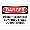NMC D360PB OSHA signe, Danger permis requis espace confiné n’entrez pas, 10 "X 14", blanc/rouge/noir