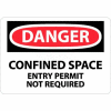 NMC D373P OSHA signe, Danger limité des permis d’entrée espace inutile, 7 "X 10", blanc/rouge/noir