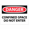 NMC D383RB OSHA signe, Danger espace confiné n’entrez pas, 10 "X 14", blanc/rouge/noir