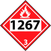 NMC DL139BP DOT Placard, 1267 3, 10-3/4" X 10-3/4", White/Red/Black