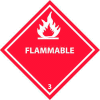 NMC DL158R DOT Placard, Flammable 3, 10-3/4" X 10-3/4", White/Red