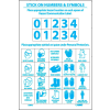 NMC Hm41 Rtk étiquettes-Personal Protection numéros & symboles, X, blanc/bleu, Psv - Qté par paquet : 10
