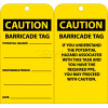 NMC RPT166 Tags, attention la balise de la Barricade, 6 "X 3", jaune/noir, 25/Pk