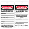 NMC RPT172 Tags, Danger Barricade Tag, 6 "X 3", blanc/rouge/noir, 25/Pk
