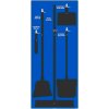 National Marker Janitorial Shadow Board, Blue on Black, General Purpose Composite - SB101ACP (en)