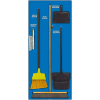 National Marker Janitorial Shadow Board Combo Kit, Blue on Black, Industrial Grade Aluminum- SBK101AL