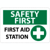 NMC SF161RB OSHA signe, Safety First - Poste de secours, 10 "X 14", blanc/vert/noir