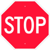 Panneau de signalisation NMC TM13H, panneau d'arrêt, 0,063 mil, 24 po x 24 po, blanc/rouge