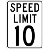 NMC TM18J trafic signe, signe de limite de vitesse MPH 10, 24 "X 18", blanc/noir