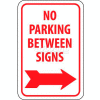 NMC TM30G panneau de signalisation, pas de Parking entre signes W/touche flèche droite, 18 "X 12", blanc/rouge
