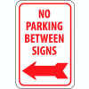NMC TM31G panneau de signalisation, pas de Parking entre signes W/touche flèche gauche, 18 "X 12", blanc/rouge