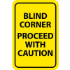 NMC TM71G signe de la circulation, à l’angle aveugle procéder avec prudence, 18 "X 12", jaune/noir