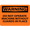 NMC W261RB signe de OSHA, attention n’utilisez pas la Machine sans gardes, 10 "X 14", Orange/Noir
