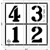 Newstripe 8' Four Square Game Stencil, 1/8 » Thick, PolyTough, Plastic, White