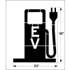 Symbole électrique de charge de véhicule de Newstripe, SM, PolyTough, Plastique, Blanc