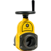 Soupape de porte de service lourd de bouche d’incendie avec roue à main, 2,5 » TVQ femelle x 2,5 » QST, jaune, aluminium