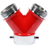 Fire Hydrant Wye, 2-1/2 » Female Swivel CSA Inlet x (2) 2-1/2 » Male CSA Outlets, Brass, Red