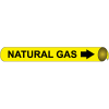 Marqueur de tuyau NMC™ préenroulé et à sangle, gaz naturel, convient 3/4 » - 1 » Pipe Dia.