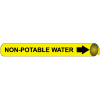 Marqueur de tuyau NMC™ préenroulé et à sangle, eau non potable, convient 3/4 » - 1 » Pipe Dia.