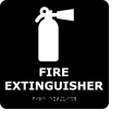 Graphic Braille Sign - Fire Extinguisher - Black