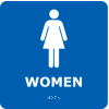 Graphic Braille Sign - Women - Blue