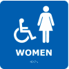 Panneau graphique en braille en plastique de la CNG™, Femmes 8 po L x 8 po H, Bleu