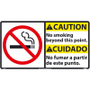 Signe de vinyle bilingue - N’attention de n’aucun fumer au-delà de ce Point