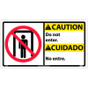 Bilingual Plastic Sign - Caution Do Not Enter