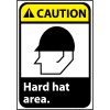 Caution Sign 10x7 Vinyl - Hard Hat Area