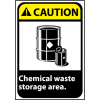 Caution Sign 14x10 Aluminum - Chemical Waste Storage Area
