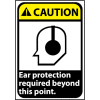 Caution Sign 14x10 Rigid Plastic - Ear Protection Required