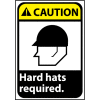 Caution Sign 14x10 Vinyl - Hard Hat Required